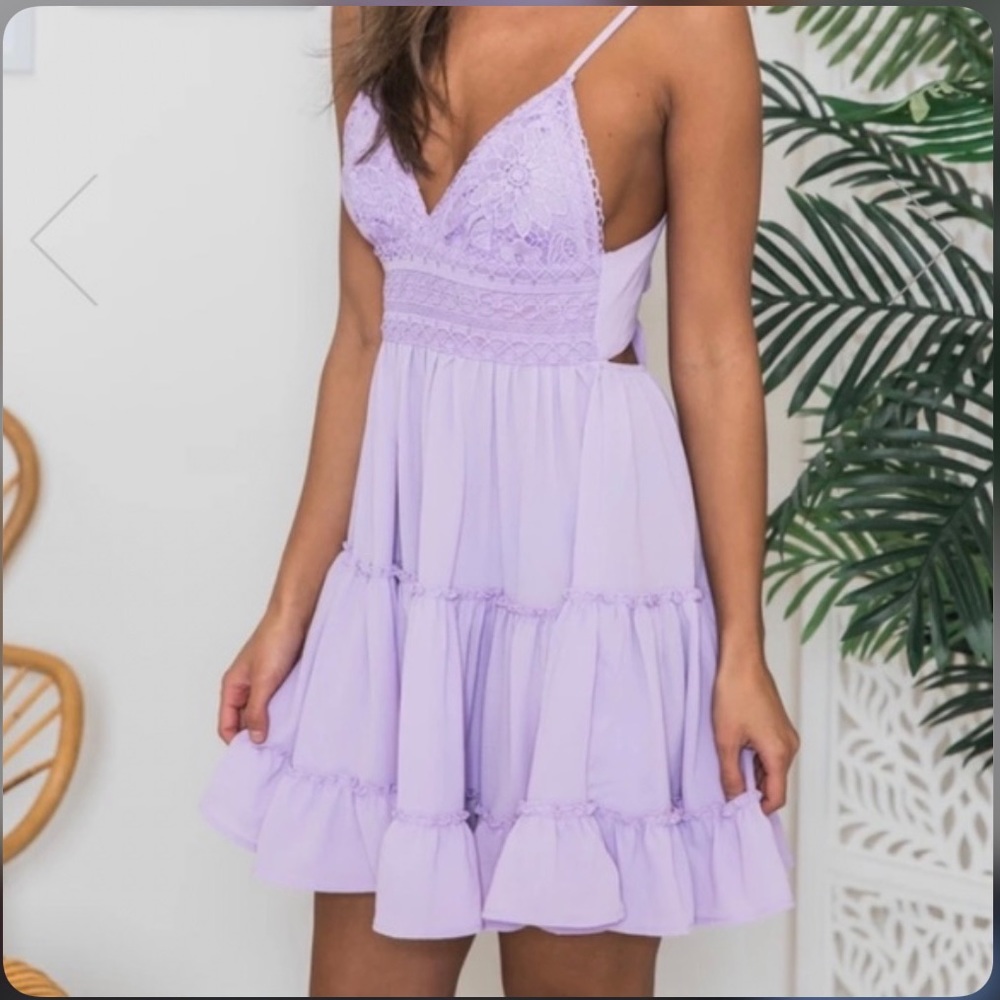 Pink Lily - A Romantic Twist Lilac Lace Dress - new without tags